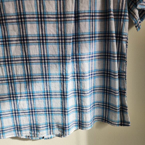 XXL Linen Cotton Shirt Blue Check White Multicolor Jos A Bank New Nwt Mens Size - Picture 13 of 17